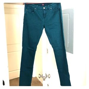 Banana republic teal colored jeans size 10, EUC